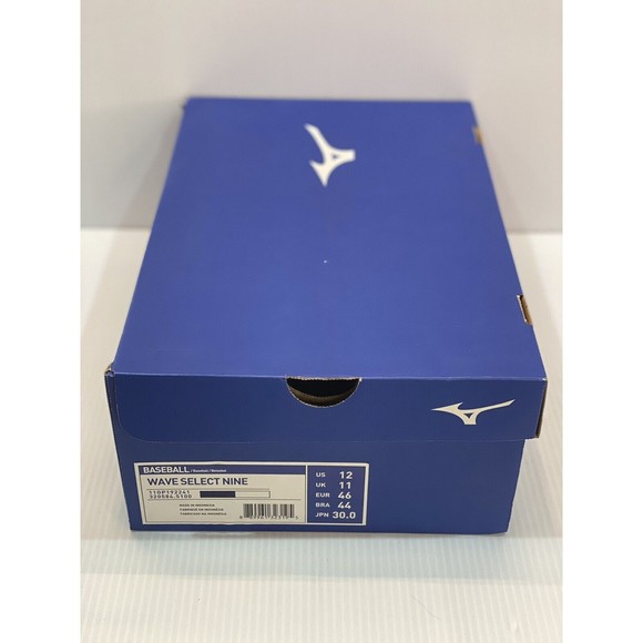 MIZUNO MENS CLEAT BASEBALL SHOE US 12 WAVE SELECT NINE NAVY BLUE WHITE NEW NWT - Picture 7 of 7